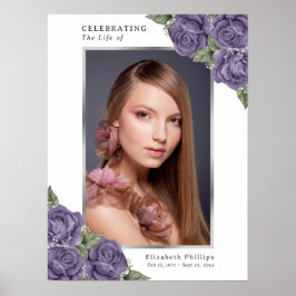 Lila Silver Foto Memorial Begräbniszeichen Poster
