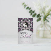 Lila Silver Funky New Age Holistic Business Card Visitenkarte (Stehend Vorderseite)