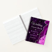 Lila & Silver Glitzer Agate Wedding Gästebuch Notizblock (Innenseite)