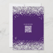 Lila Silver Glitzer Brautparty Extravagantes Skrip Einladung (Rückseite)