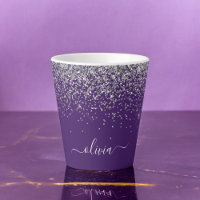 Lila Silver Glitzer Girly Glam Monogram
