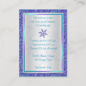 Lila, Silver Glitzer Snowflake-Umschließkarte Begleitkarte (Rückseite)