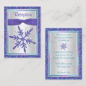 Lila, Silver Glitzer Snowflake-Umschließkarte Begleitkarte (Vorne/Hinten)