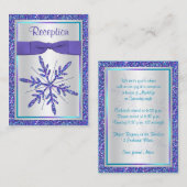 Lila, Silver Glitzer Snowflake-Umschließkarte Begleitkarte (Vorne/Hinten)