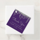 Lila Silver Glitzer Tropfen 40. Geburtstag Party Geschenkanhänger (Beispiel)