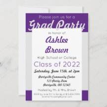 Lila Silver Grad Party Fett Abschluss