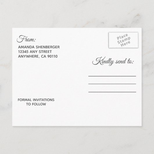 Lila Silver Mason Jar Wedding Save the Date Ankündigungspostkarte (Rückseite)