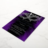 Lila Silver Masquerade Maske Star Quinceanera Folieneinladung (Gedreht)