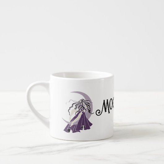 Lila Silver Moon Goddess Espressotasse (Links)