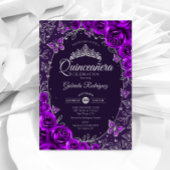 Lila Silver Quinceanera Einladung