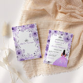 Lila Silver Quinceanera Einladung