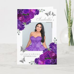 Lila & Silver Quinceanera Tiara Butterfliegen Programm