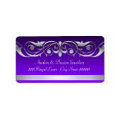Lila Silver Scroll-Adressetiketten für Großherzogt Adressaufkleber (Vorne)