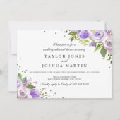 Lila Silver Sparkone Probe Abendessen Einladung (Vorderseite)