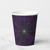 LILA SILVER SPOOKY HALLOWEEN SPIDER WEB PAPPBECHER (Vorderseite)
