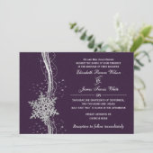lila Silver Winter Hochzeit Einladungen (Stehend Vorderseite)