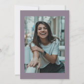 Lila Simple Script Quinceanera-Foto Einladung (Rückseite)