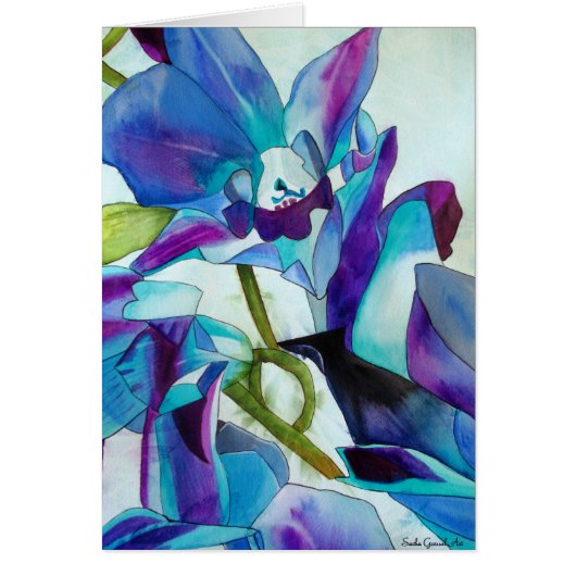 Lila Singapur Orchid Blume Aquarellkunst (Vorne)