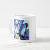 Lila Singapur Orchid Blume Aquarellkunst Kaffeetasse (Vorderseite Links)