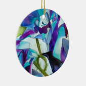 Lila Singapur Orchid Blume Aquarellkunst Keramikornament (Rechts)