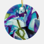 Lila Singapur Orchid Blume Aquarellkunst Keramikornament (Vorne)