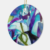 Lila Singapur Orchid Blume Aquarellkunst Keramikornament (Links)