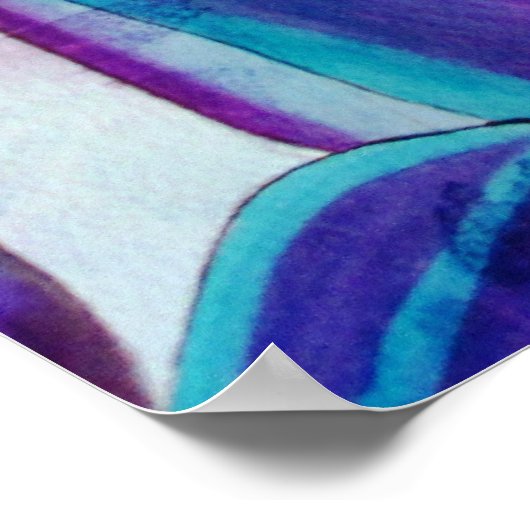 Lila Singapur Orchid Blume Aquarellkunst Poster (Ecke)