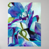 Lila Singapur Orchid Blume Aquarellkunst Poster (Vorne)
