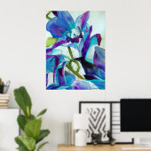 Lila Singapur Orchid Blume Aquarellkunst Poster (Heimbüro)