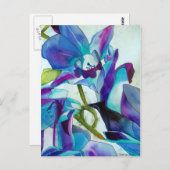 Lila Singapur Orchid Blume Aquarellkunst Postkarte (Vorne/Hinten)