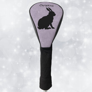 Lila Sitzen der schwarzen Silhouette Golf Headcover