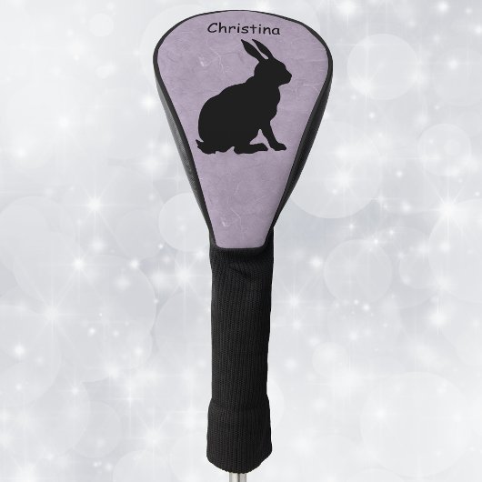 Lila Sitzen der schwarzen Silhouette Golf Headcover