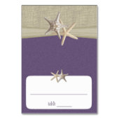 Lila Sitzkarte von Beach Amore Tischnummer (Vorderseite)