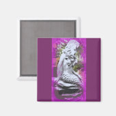 lila Sitzmagnet Magnet (Vorderseite/Rückseite)