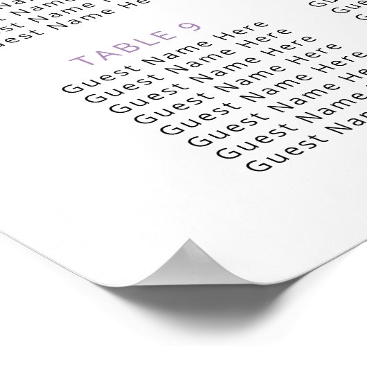 Lila Sitzordnung Poster (Ecke)