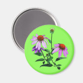 Lila Sitzung auf Grün Magnet (Vorderseite/Rückseite)