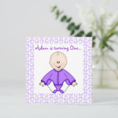 LILA SITZUNG BABY PARTY EINLADUNG (Stehend Vorderseite)