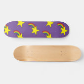 Lila Skate-Deck mit Regenbogen und Gelbstern Skateboard (Horizontal)