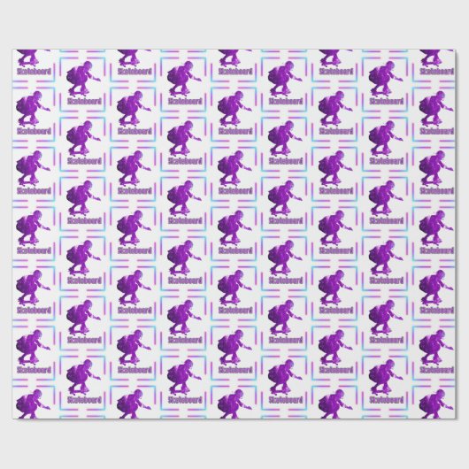 Lila Skateboardpapier Geschenkpapier (Flach)