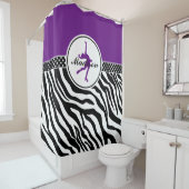 Lila Skaten für Zebra-Druckgrafik Duschvorhang (Beispiel)