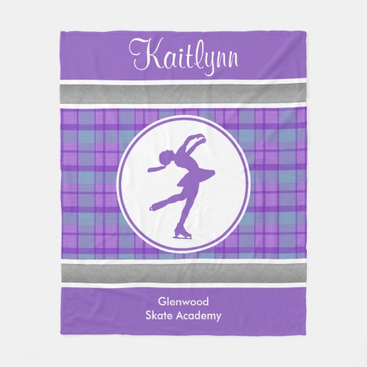 Lila Skaten-Schatz-karierte Decke (Vorderseite)