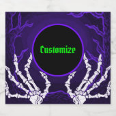 Lila Skelettgriffs Alkoholflaschenetikett (Einzelnes Label)