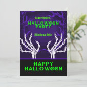 Lila Skelettgriffs Einladung (Stehend Vorderseite)