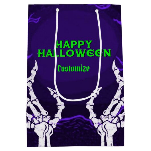 Lila Skelettgriffs Mittlere Geschenktüte (Rückseite)