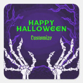 Lila Skelettgriffs Quadratischer Aufkleber (Vorderseite)