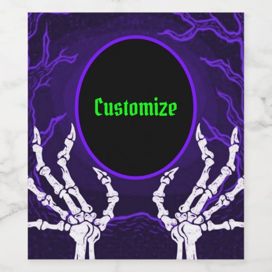 Lila Skelettgriffs Weinetikett (Einzelnes Label)