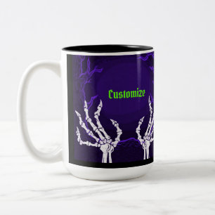 Lila Skelettgriffs Zweifarbige Tasse