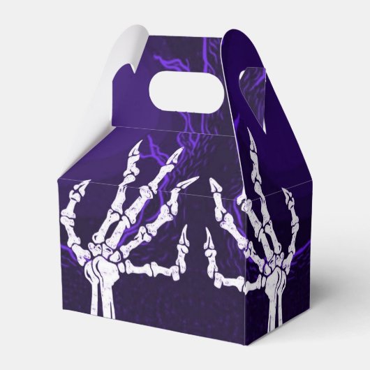 Lila Skeletthandkabel Geschenkschachtel (Rückseite)