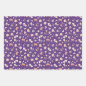 Lila skizzierte Blumen Geschenkpapier Set (Vorderseite 3)