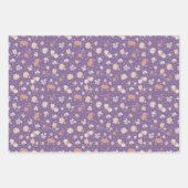 Lila skizzierte Blumen Geschenkpapier Set (Vorderseite 2)